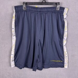 Nike Mens Shorts XL Navy Blue Livestrong Dri Fit Gym Crossfit